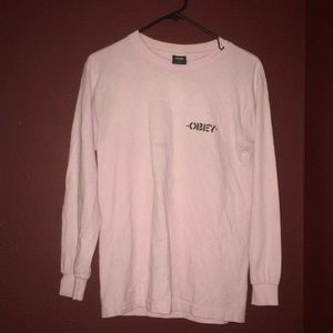 Obey pink long sleeve